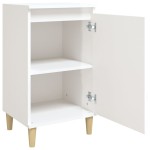 vidaXL Noptiere, 2 buc., alb extralucios, 40x35x70 cm, lemn prelucrat