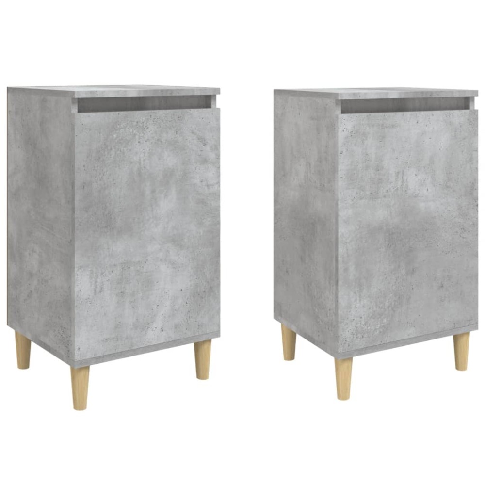 vidaXL Noptiere, 2 buc., gri beton, 40x35x70 cm, lemn prelucrat