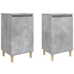 vidaXL Noptiere, 2 buc., gri beton, 40x35x70 cm, lemn prelucrat vidaXL Noptiere, 2 buc., gri beton, 40x35x70 cm, lemn prelucrat