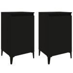 vidaXL Noptiere, 2 buc, negru, 40x35x70 cm, lemn prelucrat