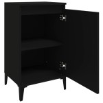vidaXL Noptiere, 2 buc, negru, 40x35x70 cm, lemn prelucrat