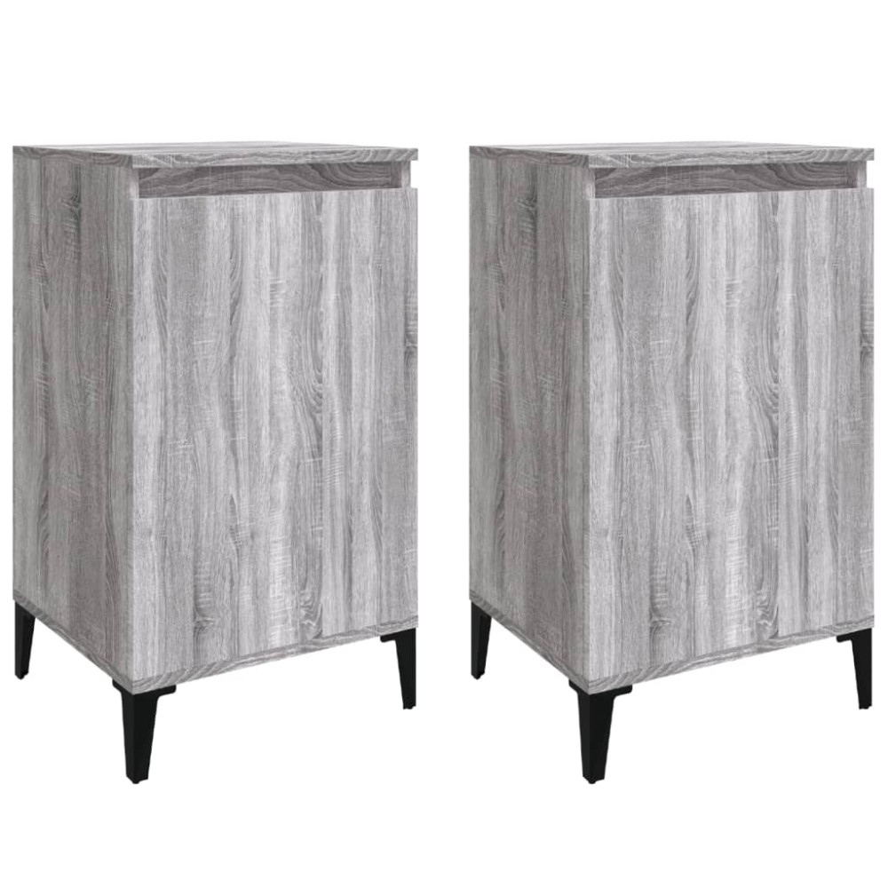 vidaXL Noptiere, 2 buc., gri sonoma, 40x35x70 cm, lemn prelucrat