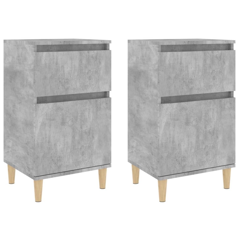 vidaXL Noptiere, 2 buc., gri beton, 40x35x70 cm