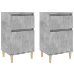 vidaXL Noptiere, 2 buc., gri beton, 40x35x70 cm vidaXL Noptiere, 2 buc., gri beton, 40x35x70 cm