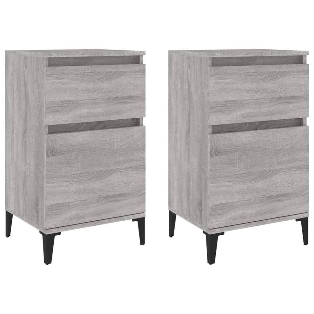 vidaXL Noptiere, 2 buc., gri sonoma, 40x35x70 cm
