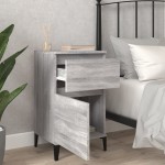 vidaXL Noptiere, 2 buc., gri sonoma, 40x35x70 cm vidaXL Noptiere, 2 buc., gri sonoma, 40x35x70 cm
