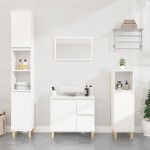 vidaXL Dulap de baie, alb, 30x30x190 cm, lemn prelucrat