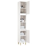 vidaXL Dulap de baie, alb, 30x30x190 cm, lemn prelucrat