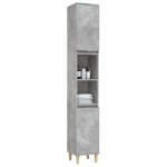 vidaXL Dulap de baie, gri beton, 30x30x190 cm, lemn prelucrat