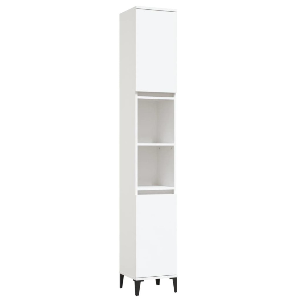 vidaXL Dulap de baie, alb, 30x30x190 cm, lemn prelucrat
