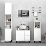 vidaXL Dulap de baie, alb, 30x30x190 cm, lemn prelucrat