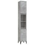 vidaXL Dulap de baie, gri beton, 30x30x190 cm, lemn prelucrat