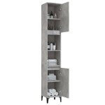 vidaXL Dulap de baie, gri beton, 30x30x190 cm, lemn prelucrat