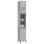 vidaXL Dulap de baie, gri beton, 30x30x190 cm, lemn prelucrat