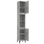 vidaXL Dulap de baie, gri beton, 30x30x190 cm, lemn prelucrat