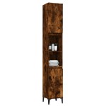 vidaXL Dulap de baie, stejar afumat, 30x30x190 cm, lemn prelucrat