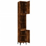 vidaXL Dulap de baie, stejar afumat, 30x30x190 cm, lemn prelucrat