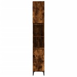 vidaXL Dulap de baie, stejar afumat, 30x30x190 cm, lemn prelucrat