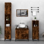 vidaXL Dulap de baie, stejar afumat, 30x30x100 cm, lemn prelucrat vidaXL Dulap de baie, stejar afumat, 30x30x100 cm, lemn prelucrat