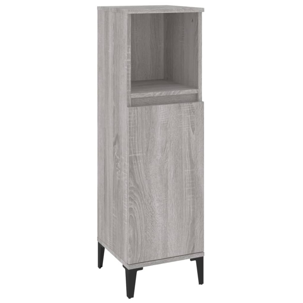 vidaXL Dulap de baie, gri sonoma, 30x30x100 cm, lemn prelucrat