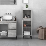 vidaXL Dulap de baie, gri sonoma, 30x30x100 cm, lemn prelucrat