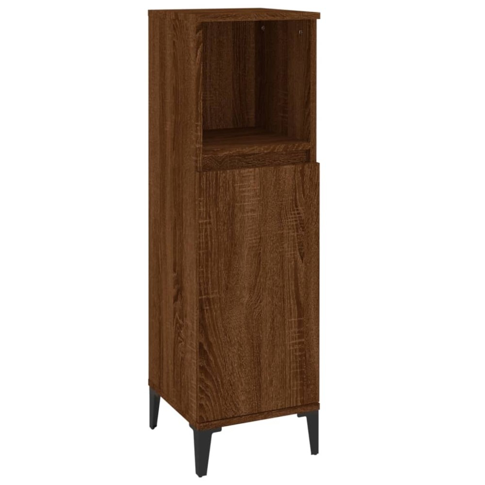 vidaXL Dulap de baie, stejar maro, 30x30x100 cm, lemn prelucrat
