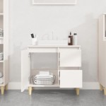 vidaXL Dulap de baie, alb, 65x33x60 cm, lemn prelucrat
