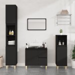 vidaXL Dulap de baie, negru, 65x33x60 cm, lemn prelucrat vidaXL Dulap de baie, negru, 65x33x60 cm, lemn prelucrat