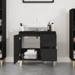 vidaXL Dulap de baie, negru, 65x33x60 cm, lemn prelucrat vidaXL Dulap de baie, negru, 65x33x60 cm, lemn prelucrat