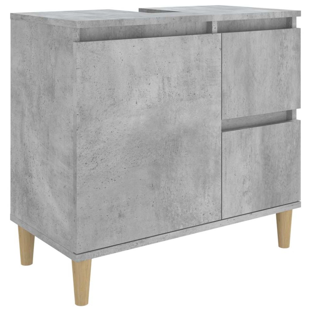 vidaXL Dulap de baie, gri beton, 65x33x60 cm, lemn prelucrat