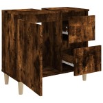 vidaXL Dulap de baie, stejar afumat, 65x33x60 cm, lemn prelucrat vidaXL Dulap de baie, stejar afumat, 65x33x60 cm, lemn prelucrat