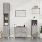 vidaXL Dulap de baie, gri sonoma, 65x33x60 cm, lemn prelucrat vidaXL Dulap de baie, gri sonoma, 65x33x60 cm, lemn prelucrat