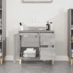 vidaXL Dulap de baie, gri sonoma, 65x33x60 cm, lemn prelucrat vidaXL Dulap de baie, gri sonoma, 65x33x60 cm, lemn prelucrat