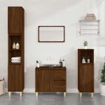 vidaXL Dulap de baie, stejar maro, 65x33x60 cm, lemn prelucrat vidaXL Dulap de baie, stejar maro, 65x33x60 cm, lemn prelucrat