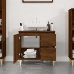 vidaXL Dulap de baie, stejar maro, 65x33x60 cm, lemn prelucrat vidaXL Dulap de baie, stejar maro, 65x33x60 cm, lemn prelucrat