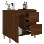 vidaXL Dulap de baie, stejar maro, 65x33x60 cm, lemn prelucrat vidaXL Dulap de baie, stejar maro, 65x33x60 cm, lemn prelucrat