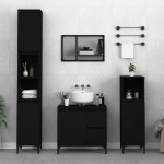 vidaXL Dulap de baie, negru, 65x33x60 cm, lemn prelucrat vidaXL Dulap de baie, negru, 65x33x60 cm, lemn prelucrat