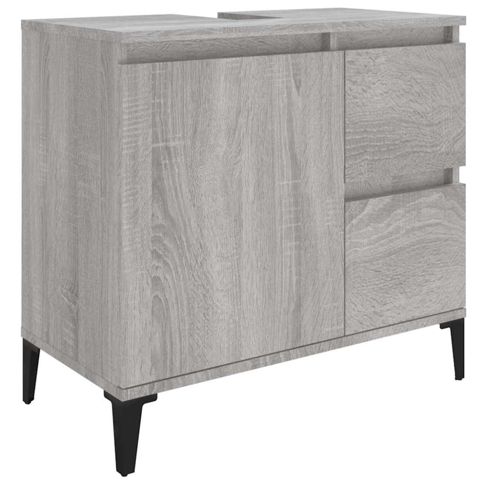 vidaXL Dulap de baie, gri sonoma, 65x33x60 cm, lemn prelucrat