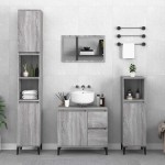 vidaXL Dulap de baie, gri sonoma, 65x33x60 cm, lemn prelucrat vidaXL Dulap de baie, gri sonoma, 65x33x60 cm, lemn prelucrat