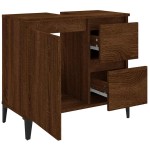 vidaXL Dulap de baie, stejar maro, 65x33x60 cm, lemn prelucrat vidaXL Dulap de baie, stejar maro, 65x33x60 cm, lemn prelucrat