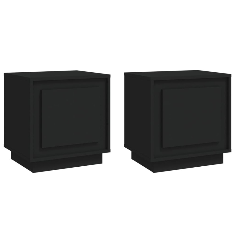 vidaXL Noptiere, 2 buc, negru, 44x35x45 cm, lemn prelucrat