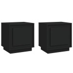 vidaXL Noptiere, 2 buc, negru, 44x35x45 cm, lemn prelucrat