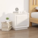 vidaXL Noptiere 2 buc, alb extralucios, 44x35x45 cm, lemn prelucrat