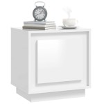 vidaXL Noptiere 2 buc, alb extralucios, 44x35x45 cm, lemn prelucrat