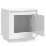 vidaXL Noptiere 2 buc, alb extralucios, 44x35x45 cm, lemn prelucrat