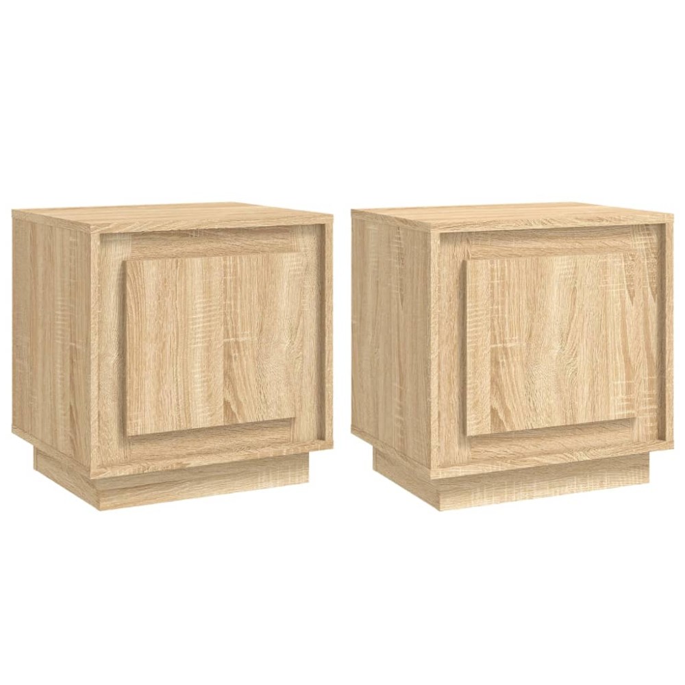 vidaXL Noptiere, 2 buc., stejar sonoma, 44x35x45 cm, lemn prelucrat