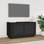 vidaXL Comodă TV, negru, 80x35x45 cm, lemn prelucrat