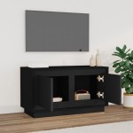 vidaXL Comodă TV, negru, 80x35x45 cm, lemn prelucrat