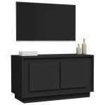 vidaXL Comodă TV, negru, 80x35x45 cm, lemn prelucrat