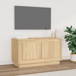 vidaXL Dulap TV, stejar sonoma, 80x35x45 cm, lemn prelucrat vidaXL Dulap TV, stejar sonoma, 80x35x45 cm, lemn prelucrat